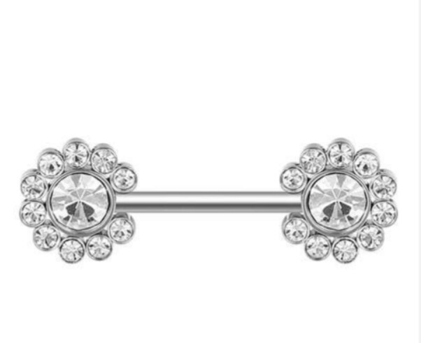 Tepel piercing rond motief bloem