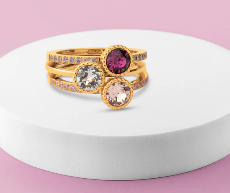 Melano Twisted Purple Gleam Ringen Set