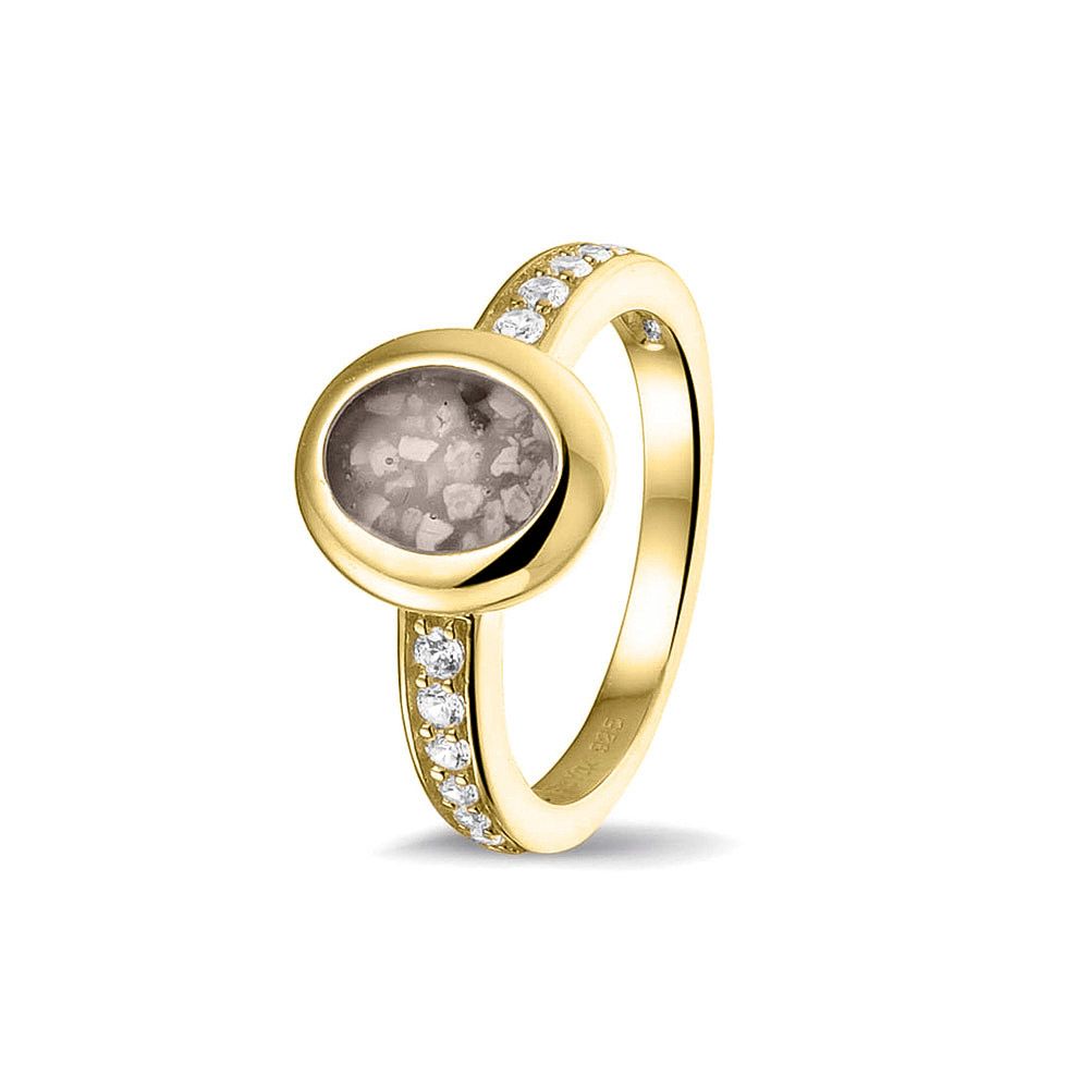 Ring Ovaal met zirkonia of diamant