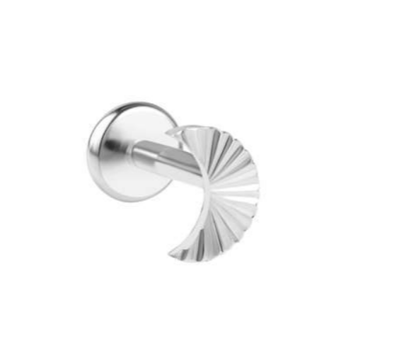 Titanium labret/helix/tragus piercing met maan