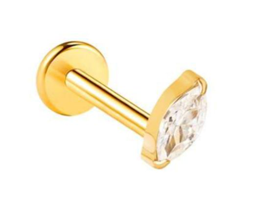 Labret ovaal kristal
