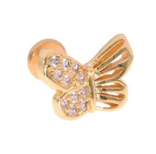 Labret/helix/tragus piercing vlinder motief