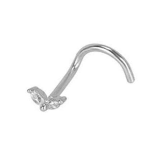 Neuspiercing met 2 blaadjes