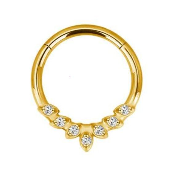 Segmentring/ clicker met 7 kristallen