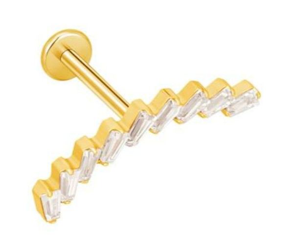 Labret 9 kristallen helix/flat/lobe Titanium