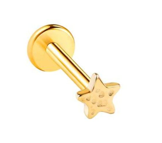 Labret helix/tragis/flat ster Titanium