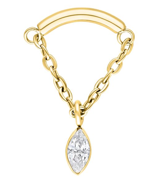 Hidden Helix titanium met markies steentje threadless