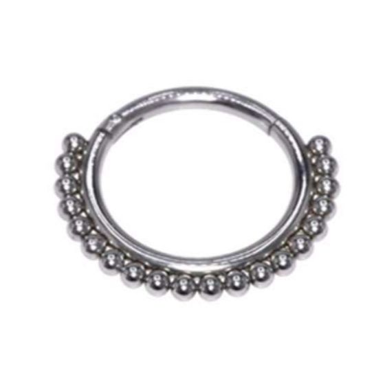 Segmentring/clicker in chirurgisch staal met verschillende bolletjes