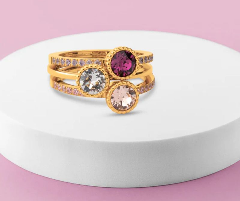 Melano Twisted Purple Gleam Ringen Set