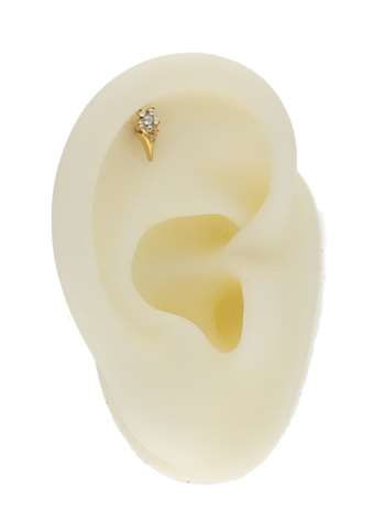 Labret helix/tragus/flat goud motief met kristallen