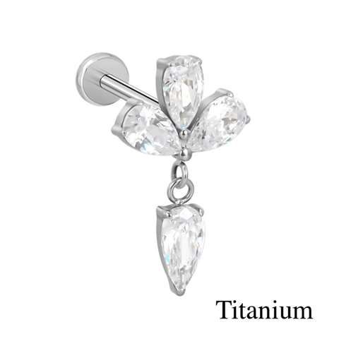 Labret/helix/tragus piercing motief met hanger