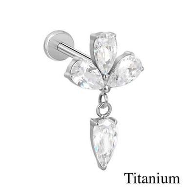 Labret/helix/tragus piercing motief met hanger