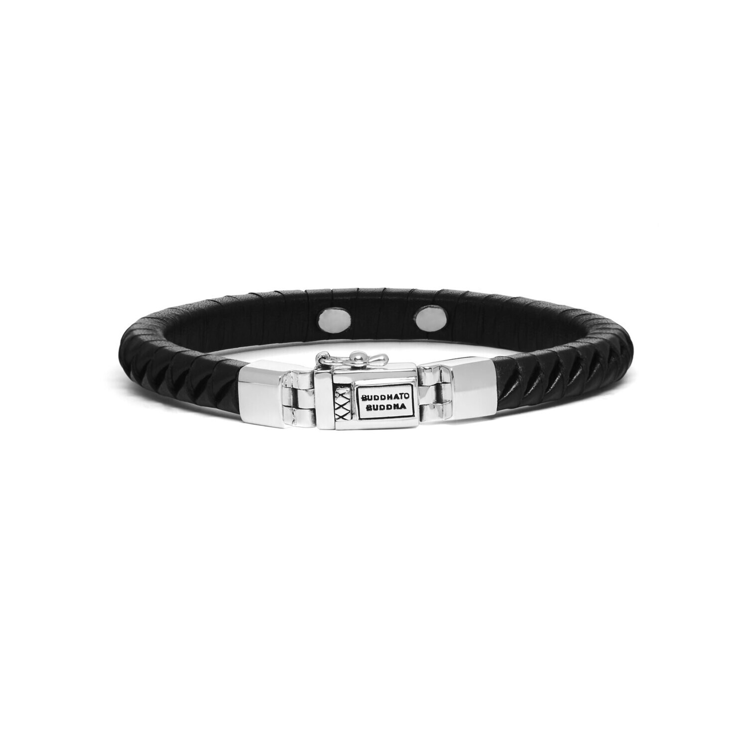 Armband Komang Small Leather Black Buddha to Buddha