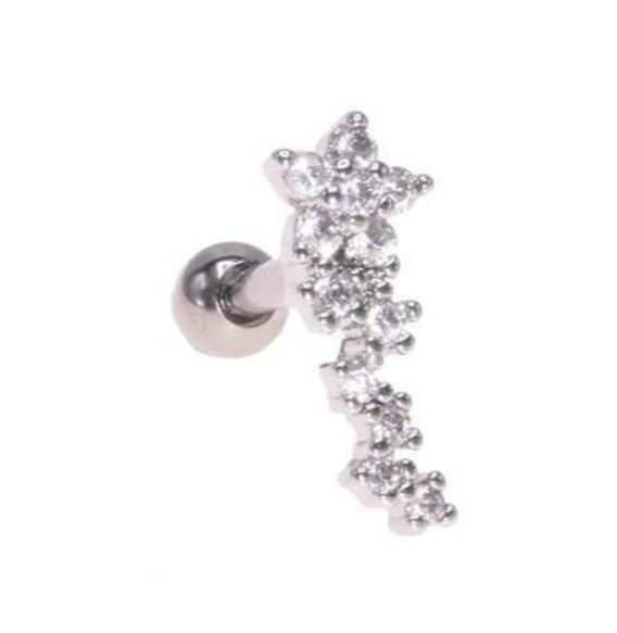 Helix/flat piercing in chirurgisch staal met verschillende sterren links