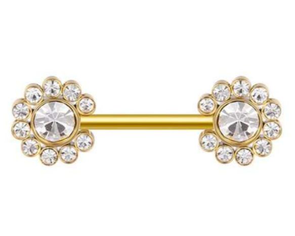 Tepel piercing rond motief bloem