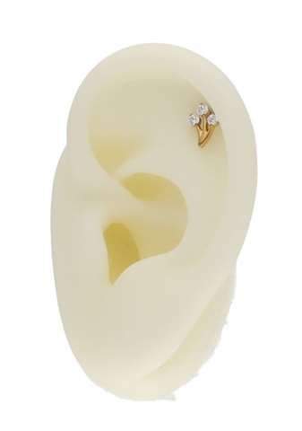 Helix/tragus piercing in goud titanium met een bloem