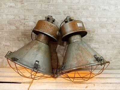 Loft Industrial Lamp With Patina (2 pieces)