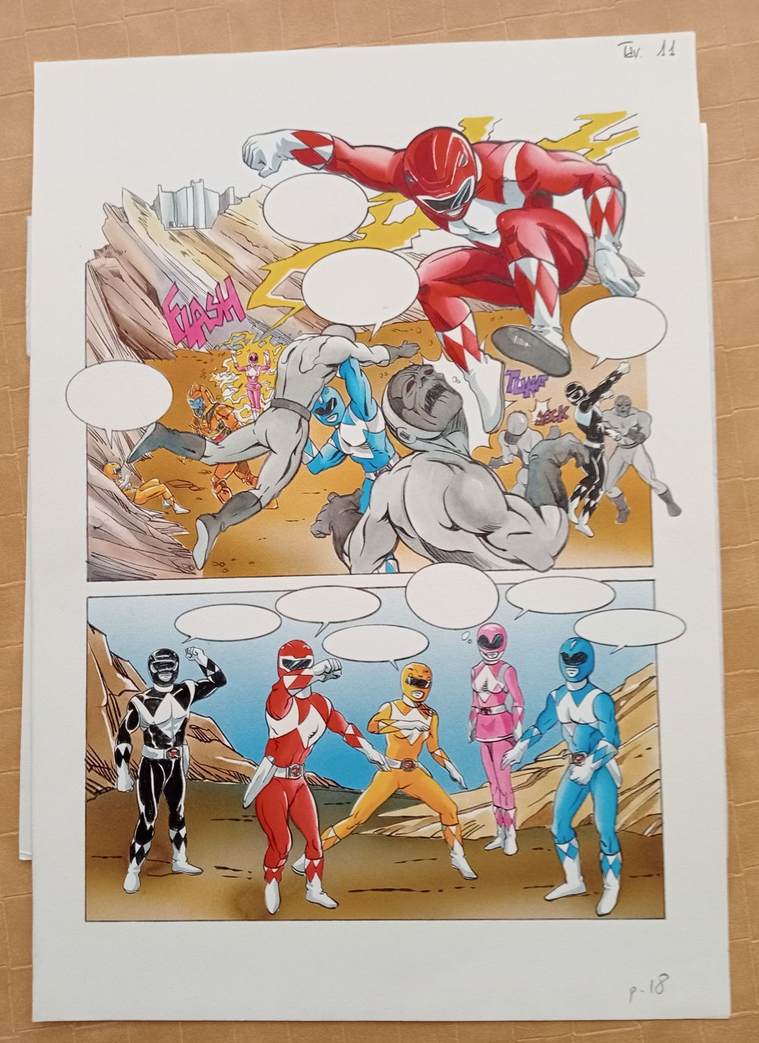 Power Rangers original page - anti-reflective glass - 1994-1997 Power Rangers original page - anti-reflective glass - 1994-1997