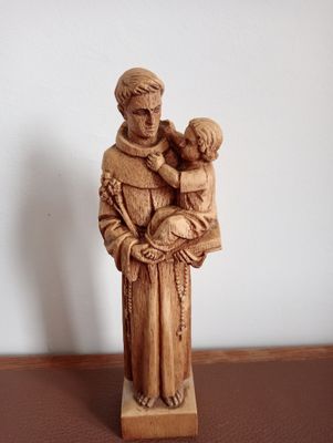 Sint-Antonius met kindje Jezus - hout - 25cm
