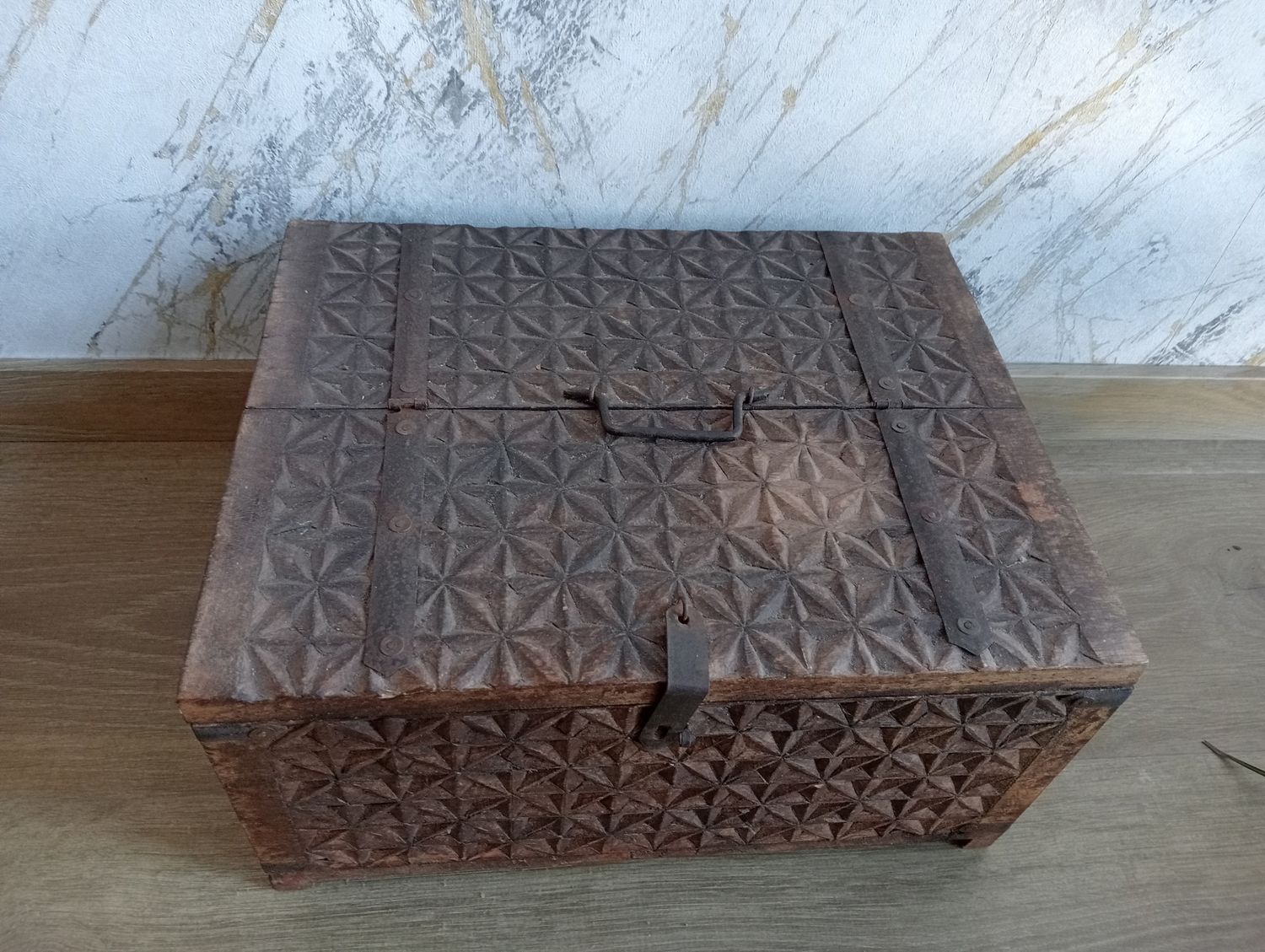 Pitara - Gujarat - Valise vintage/antique - boîte de rangement - Inde