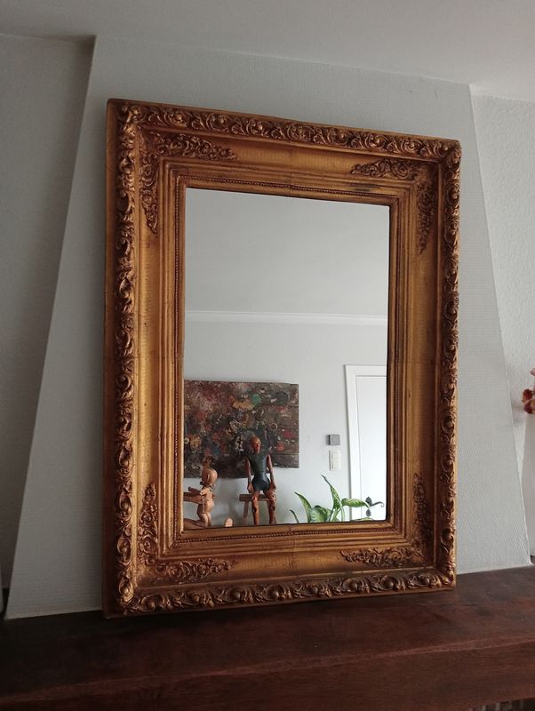 Miroir rectangulaire - 100cm/80cm - Style baroque - 1880-1920