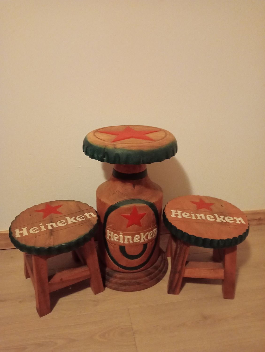 Heineken: Set van drie barkrukken - originele staat