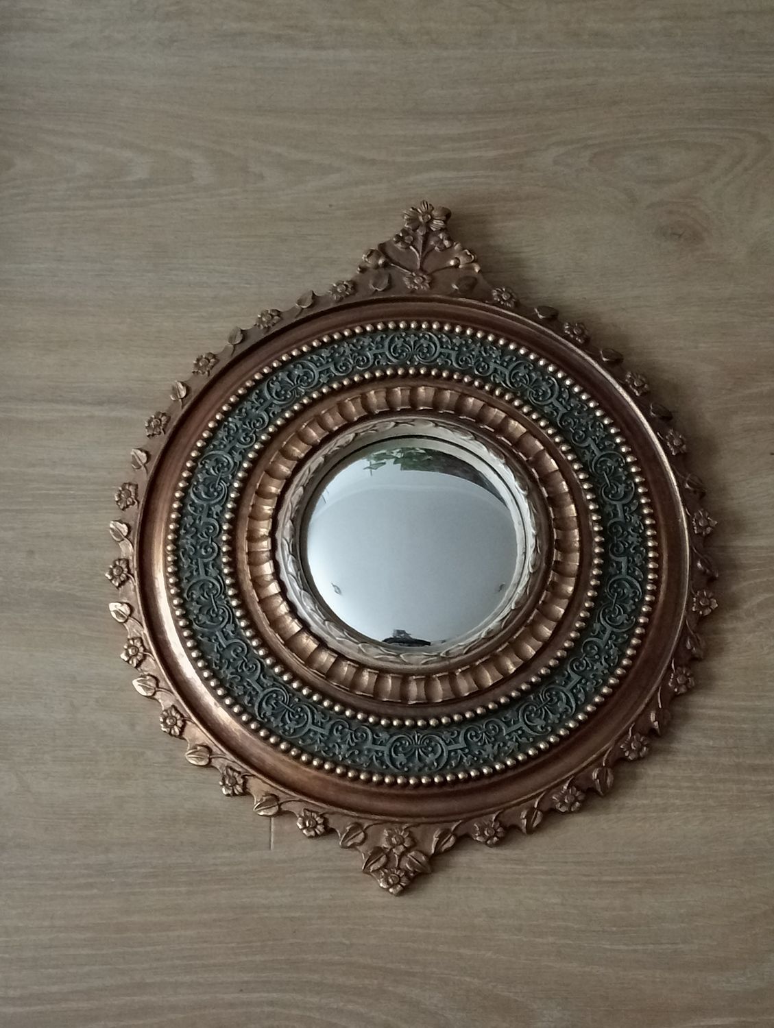 French convex mirror - 1950-1960 - Gilded resin