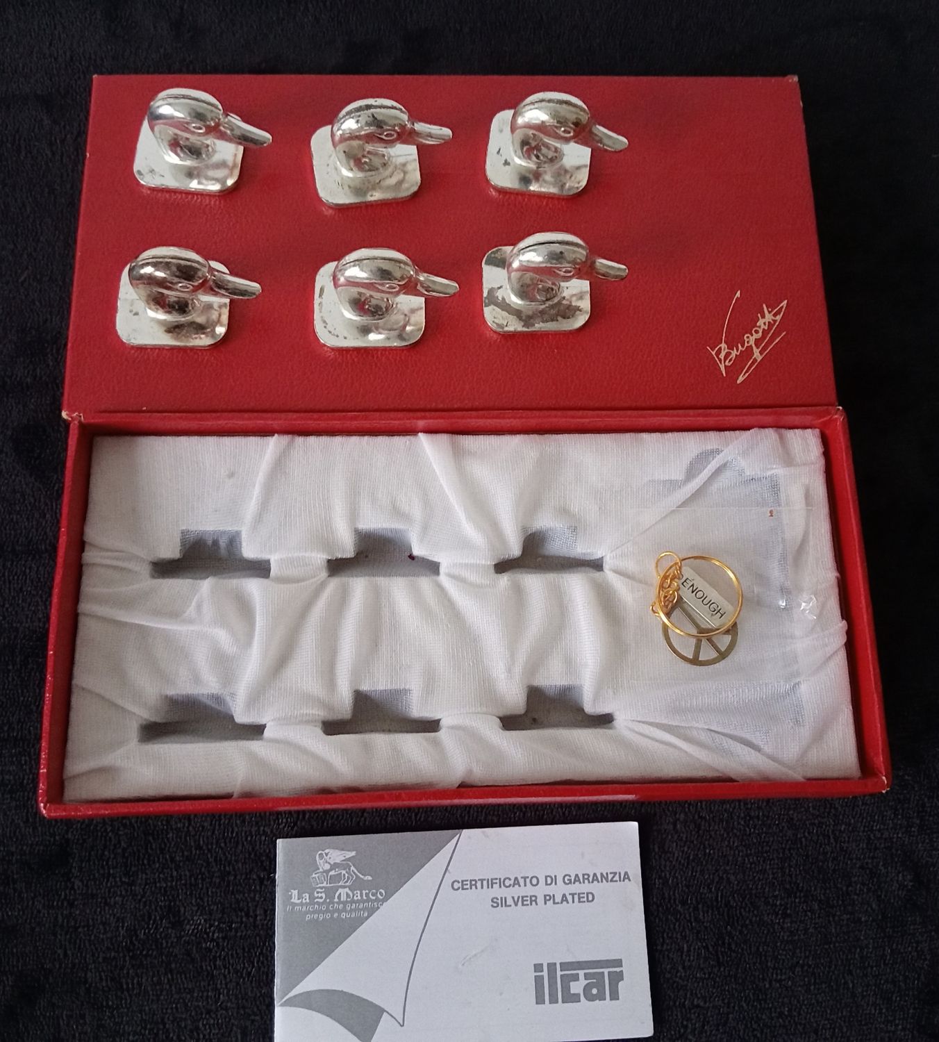 Bugatti - Porte-6 cygnes - Vintage - Plaqué argent