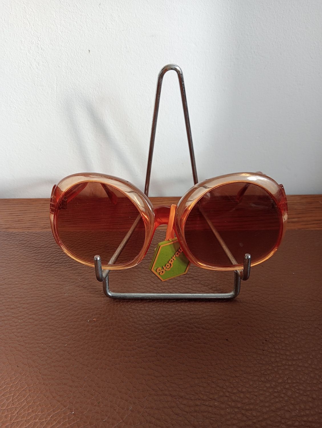 Vintage Oversized Sunglasses - 1970s - Original Packaging - France - Orange