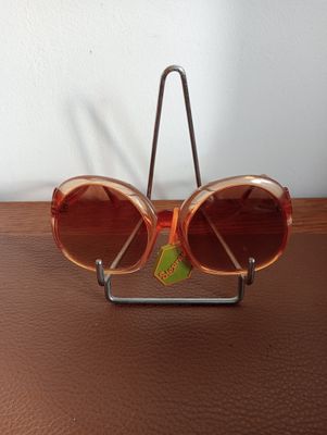 Vintage Oversized Zonnebril - Jaren '70 - Originele verpakking - France - Oranje