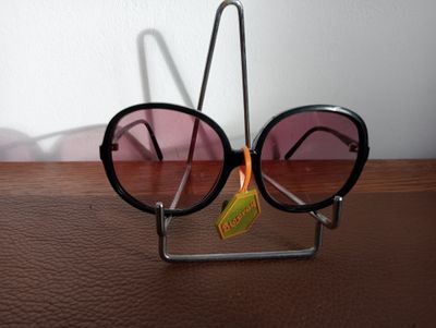 Vintage Oversized Zonnebril - Jaren '70 - Originele verpakking - Frankrijk - Zwart