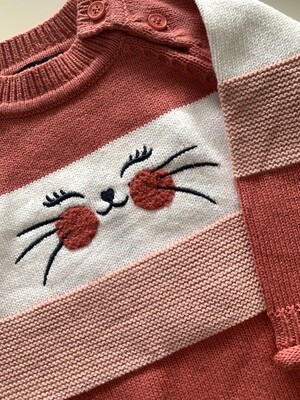 Pull Mevrouw Poes Tricolor Roze