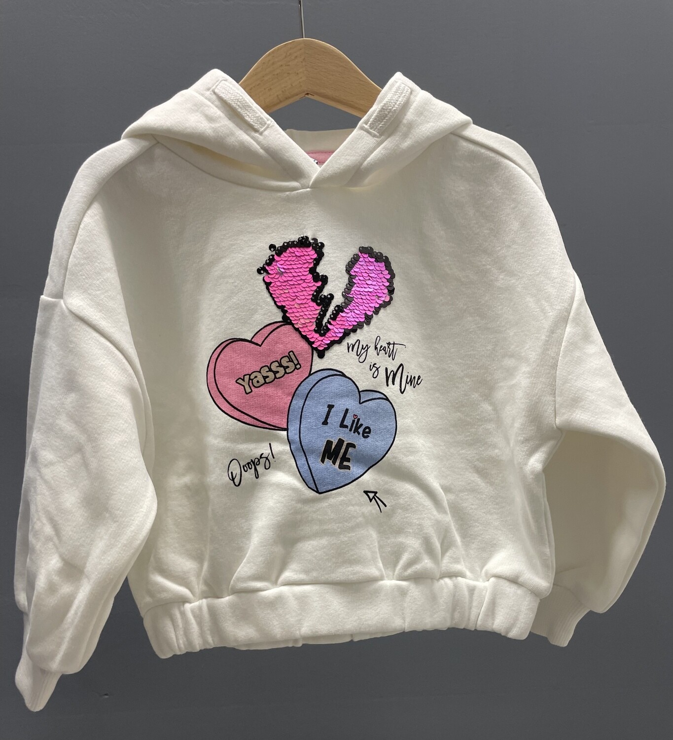 Hoodie Hart Offwhite