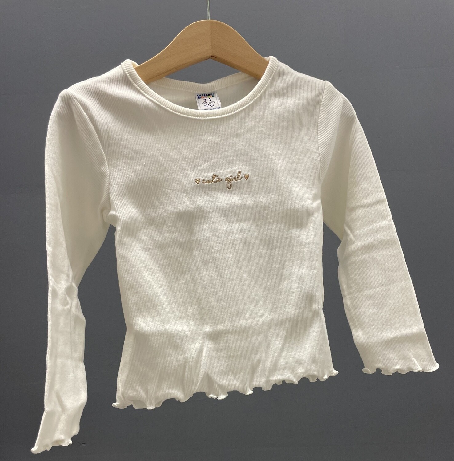 Longsleeve cute girl Offwhite