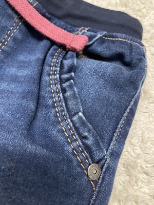 Meisjesjeans Donkerblauwe met frul