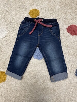 Meisjesjeans Donkerblauwe met frul