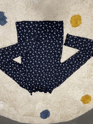 Longsleeve Bloemetjes donkerblauw