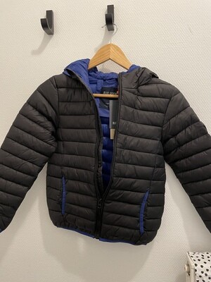 Jas Zwart / blauw met kap