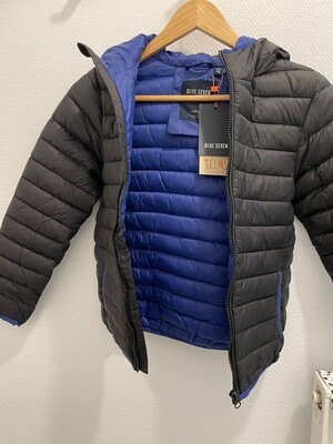Jas Zwart / blauw met kap