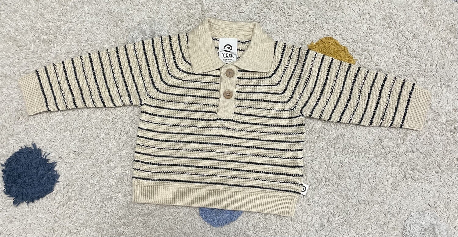 Sweater Knit Stripe Müsli