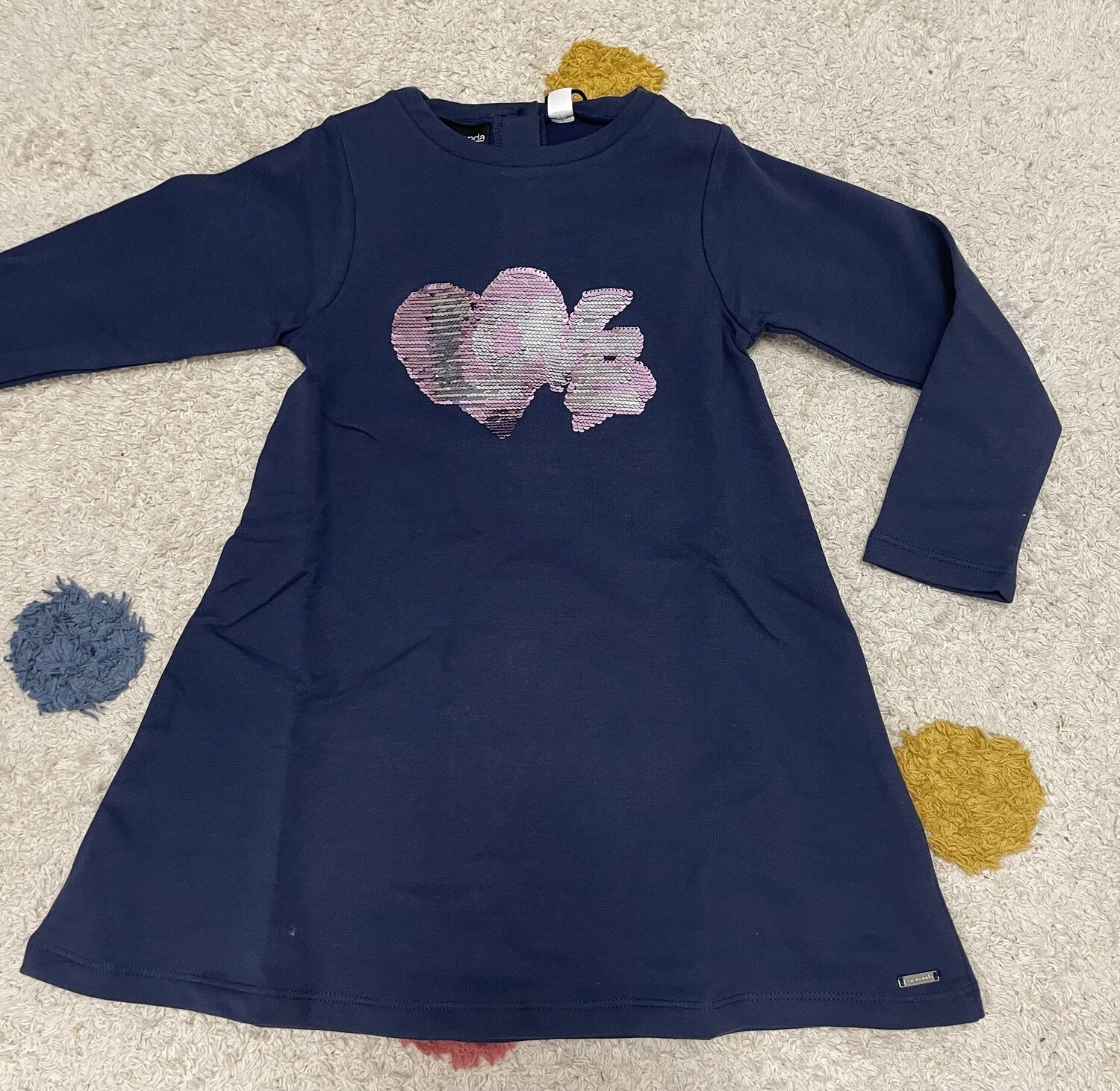 Kleedje donkerblauw love Sarabanda