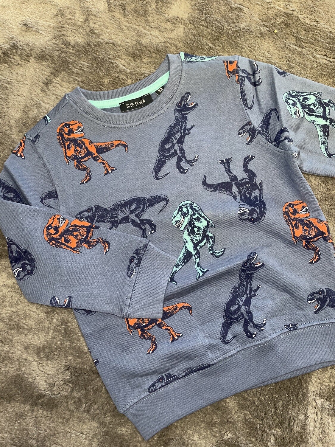 Sweater Dino Blue Seven, Maat: 92, Kleur: Bedrukt
