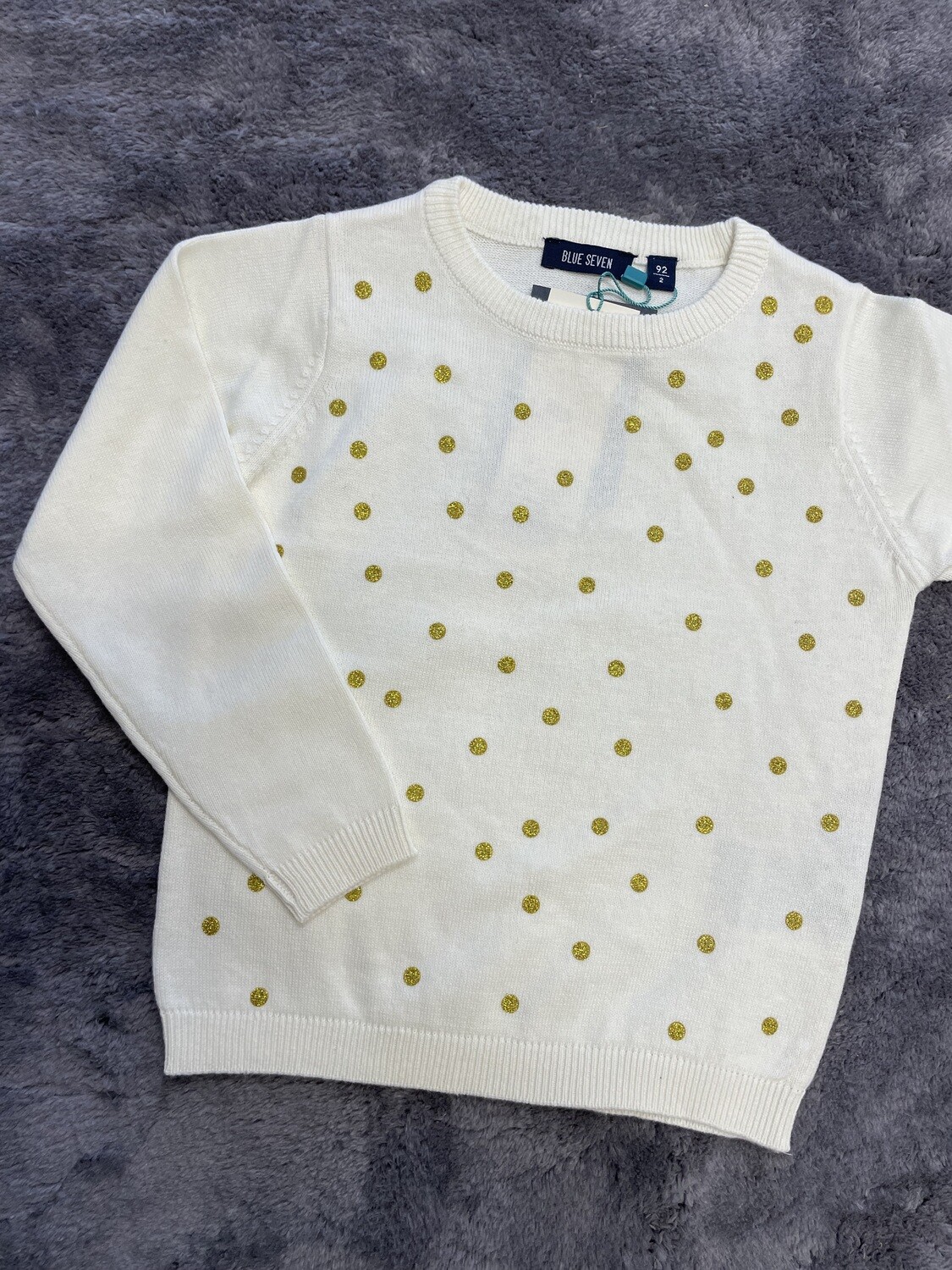 Sweater stip goud Blue Seven, Maat: 92, Kleur: Offwhite
