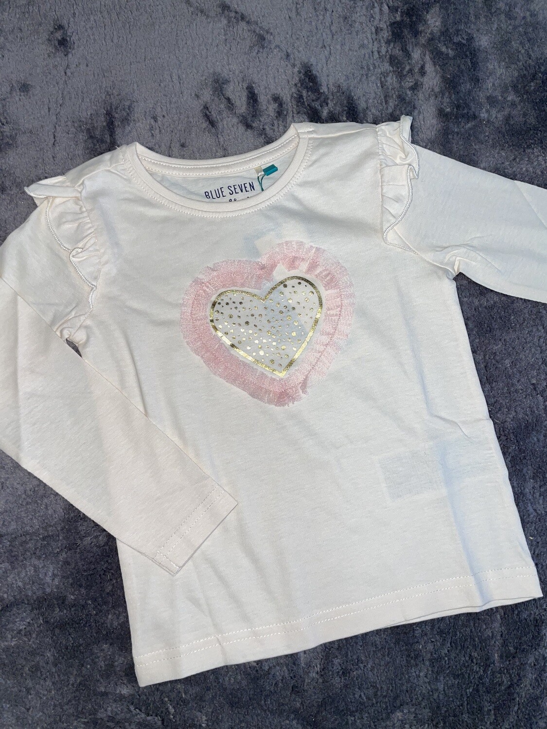 Longsleeve Hart Blue Seven, Maat: 92, Kleur: Beige