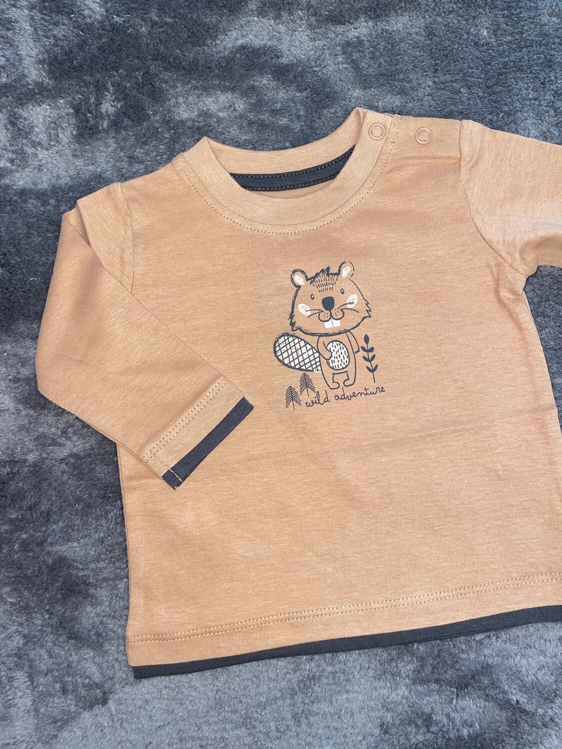 Longsleeve Wild adventure blue seven, Maat: 56, Kleur: Bruin