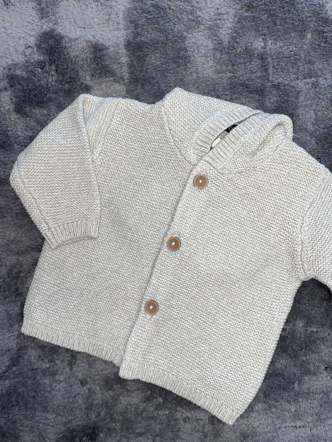 Gebreide golf met kap Beige blue seven