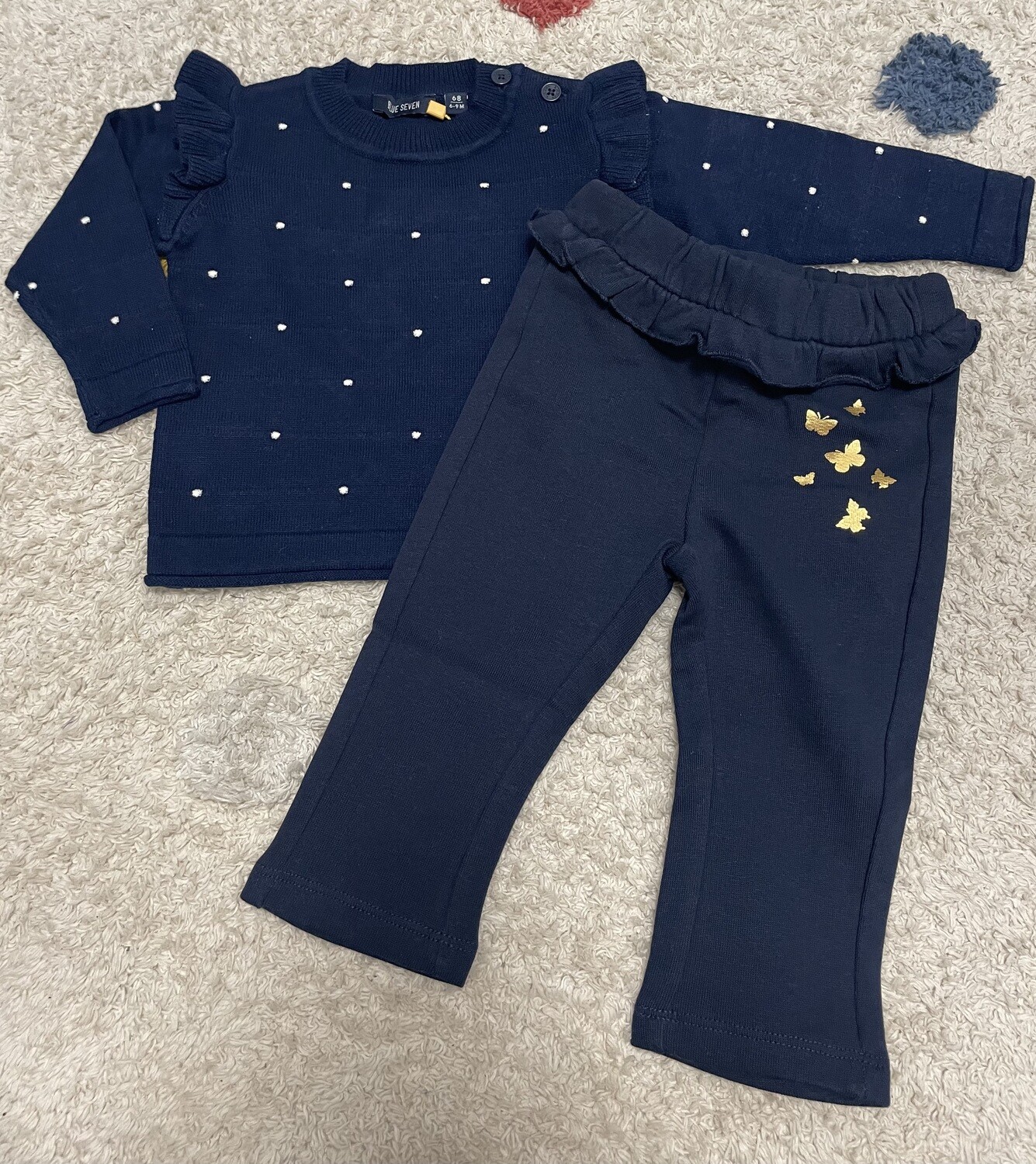 Blue Seven Pull stipjes met fragne, Maat: 68, Kleur: Navy