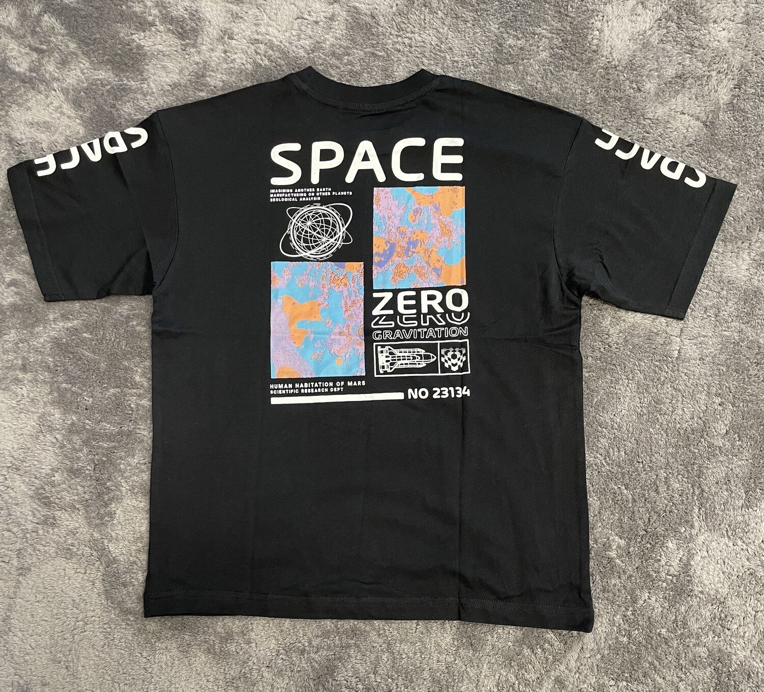 Blue Seven T-shirt back print Space