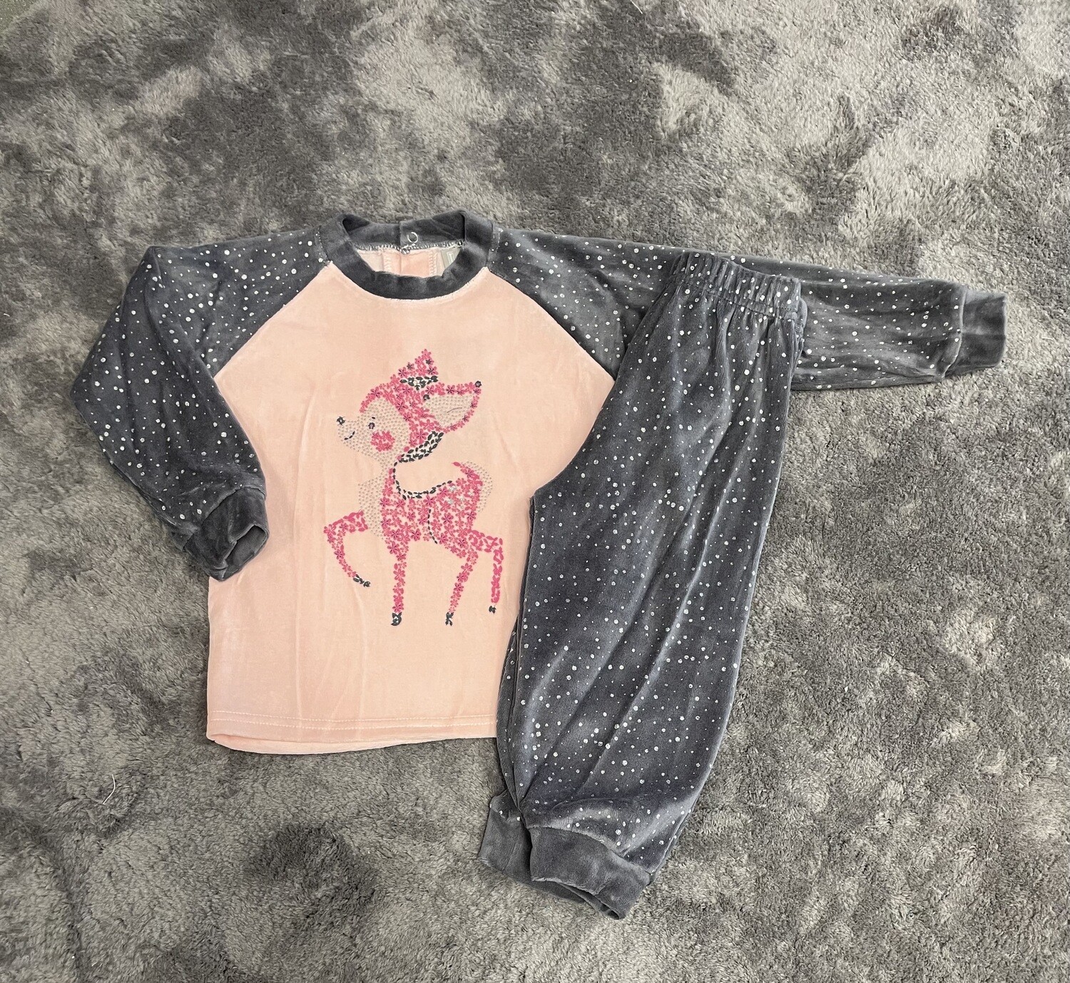 Pyjama Bambi, Maat: 92, Kleur: Grijs