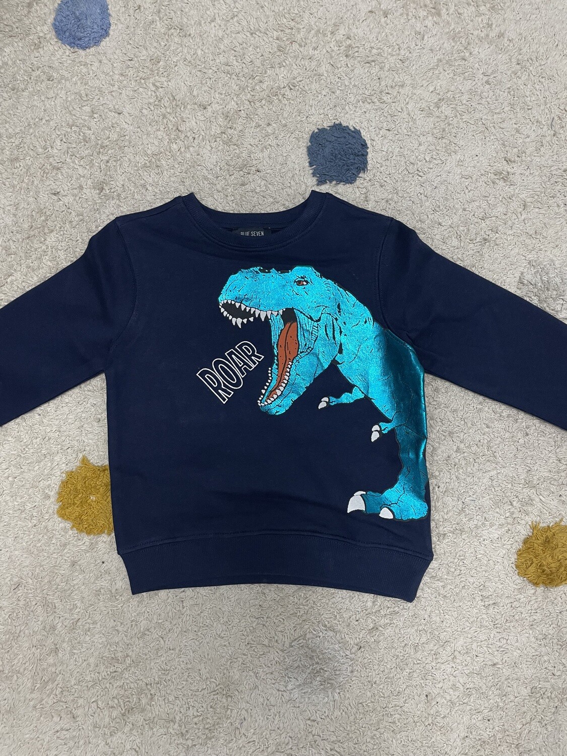 Blue Seven Sweater Metallic Dino, Maat: 92, Kleur: Navy